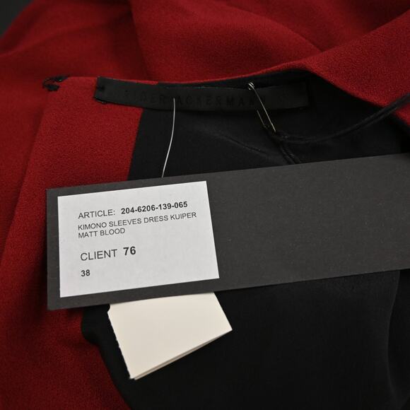 Haider Ackerman Sheath Dress Size 38 US 6 Burgundy Red Long Sleeve Back Keyhole - Picture 8 of 11